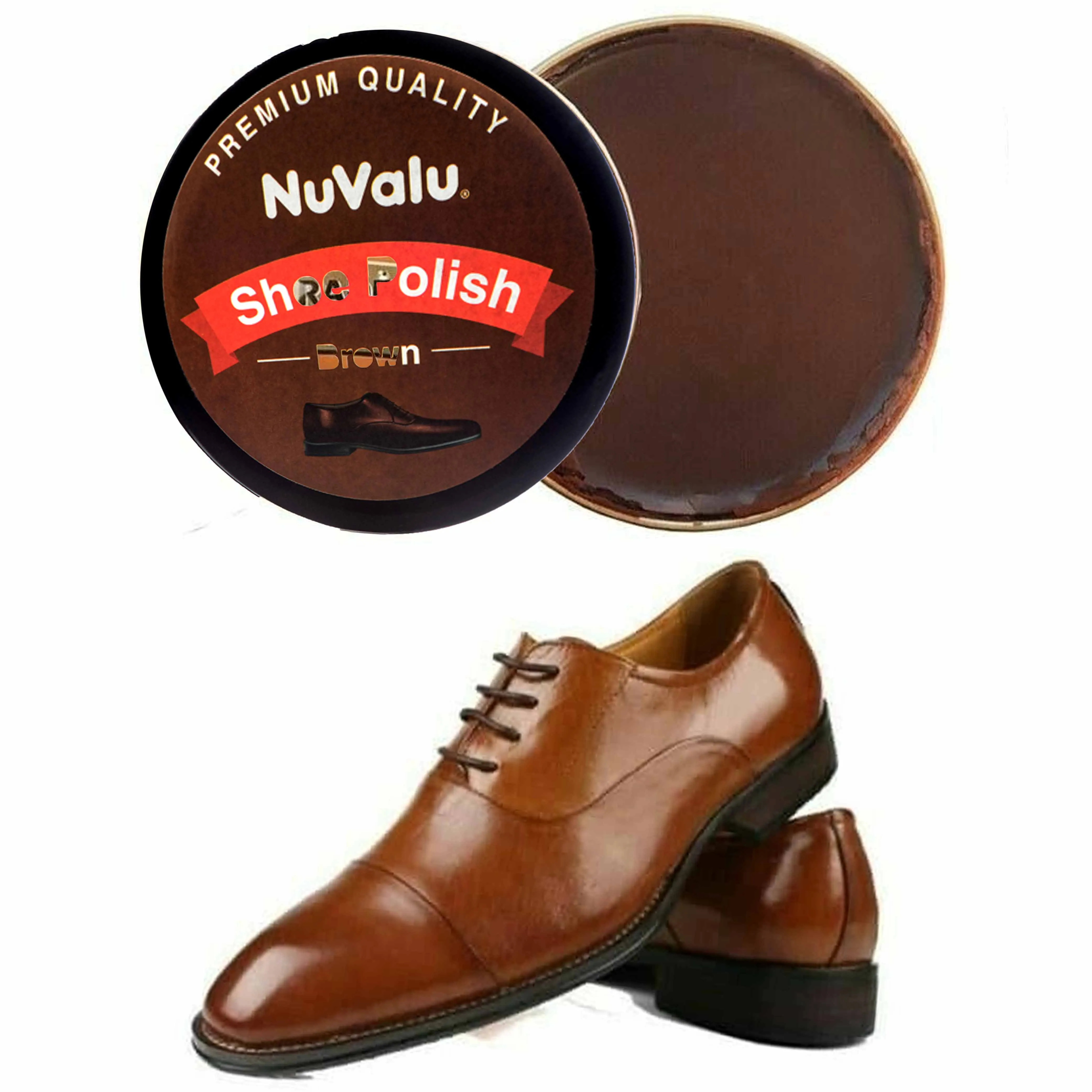6 Premium Shoe Polish Brown Stain Wax Paste Leather Boot Purse Cream Care Shine