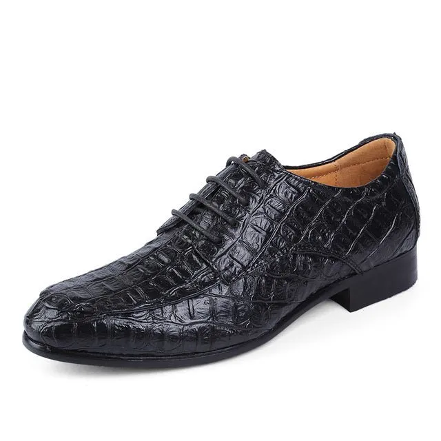 AlliLuxe Lace-Up Leather Derby Shoes
