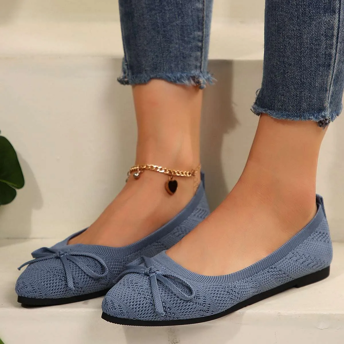 Bow-Knit Flats