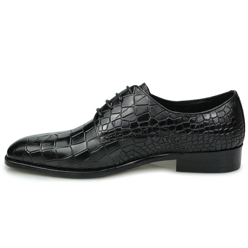 Elegant CrocTex Pointed Toe Derby Dress Shoes: DapperLux