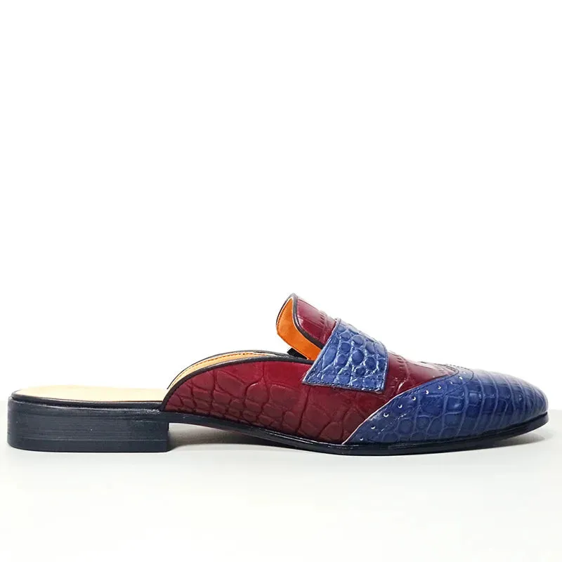 Elegant Embossed Leather Business Slippers