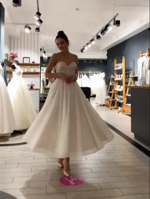 Elegant White A Line Strapless Long Prom Dress, Evening Dress SHK008