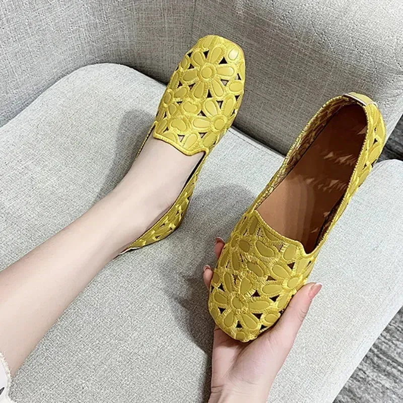 Flower Embroidered Flats