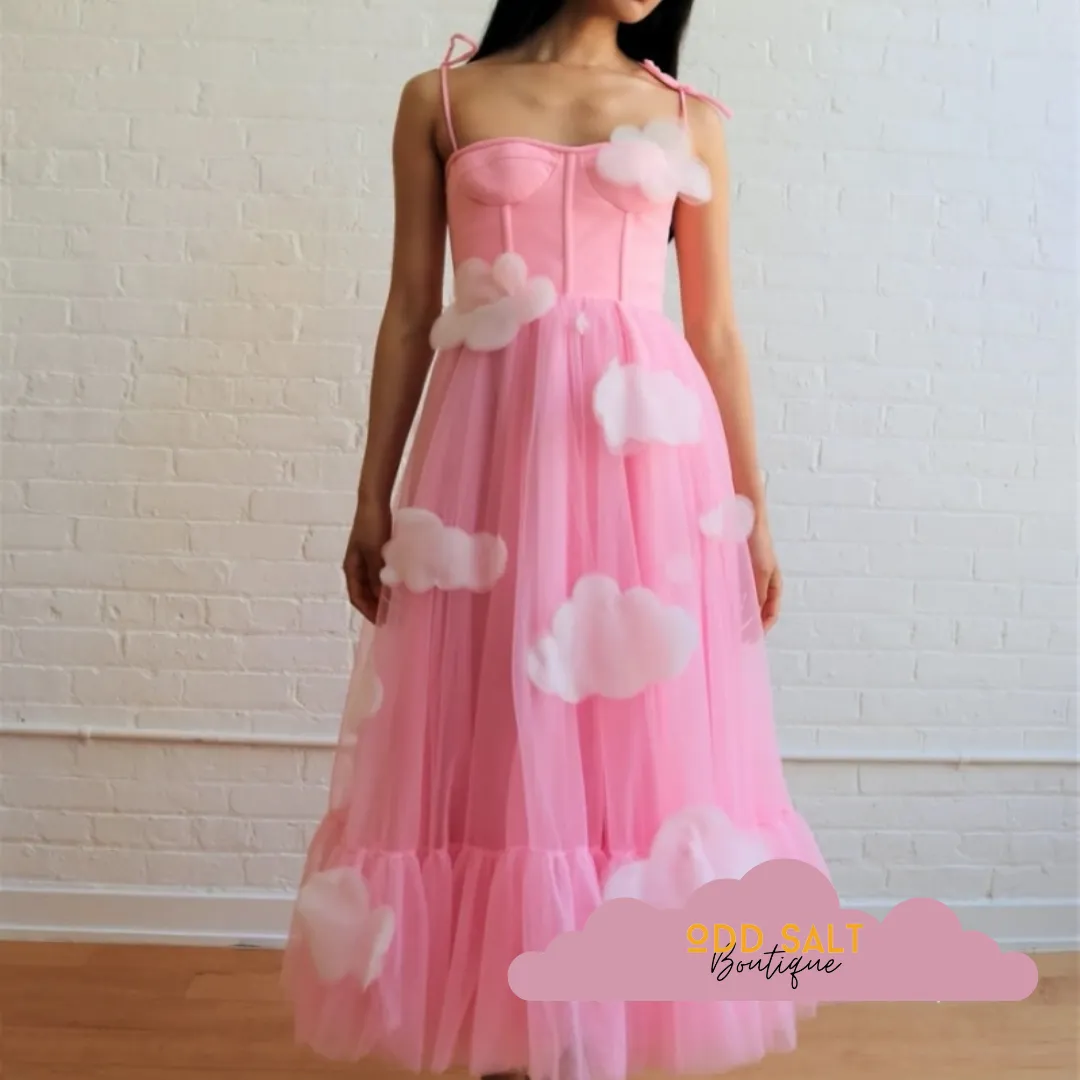 Handmade Tulle Corset Illusion 3D Tulle Cloud Dress