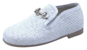 Luccini Boy's & Girl's BA158 CHA Seta Print Natural Loafer - White