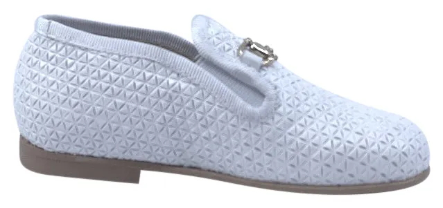 Luccini Boy's & Girl's BA158 CHA Seta Print Natural Loafer - White