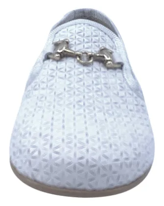 Luccini Boy's & Girl's BA158 CHA Seta Print Natural Loafer - White