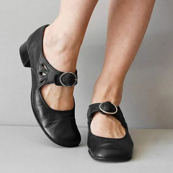 Luna | Wedge Leather Orthopedic Buckle Sandals