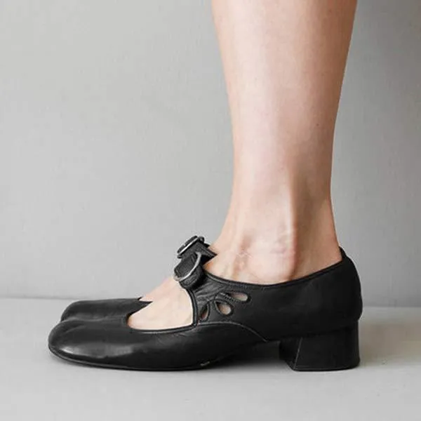 Luna | Wedge Leather Orthopedic Buckle Sandals