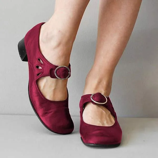 Luna | Wedge Leather Orthopedic Buckle Sandals