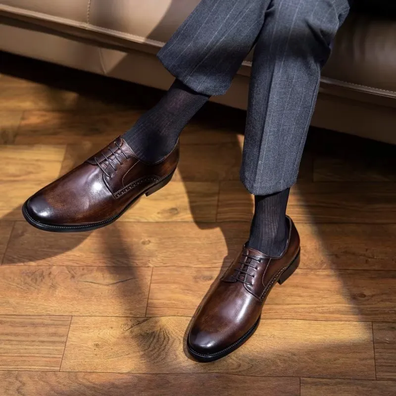 LuxeLeather Chic Derby Shoes
