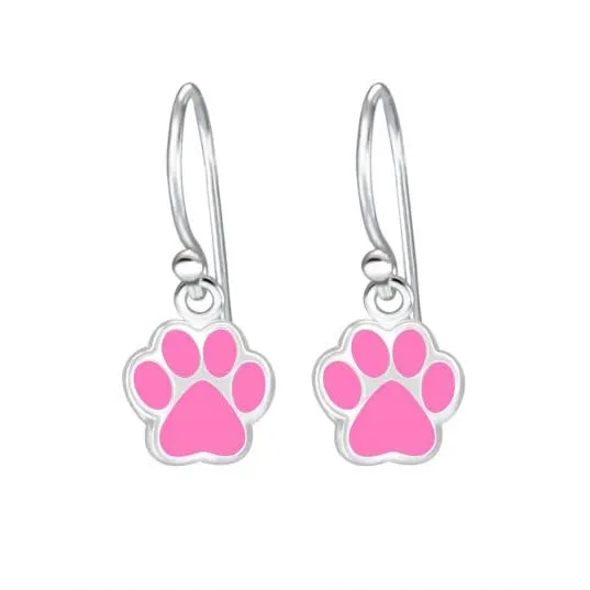Raajsi by Yellow Chimes 925 Sterling Silver Drop Earring for Girls & Kids Melbees Kids Collection Paw Designed |Birthday Gift for Girls Kids | With Certificate of Authenticity & 6 Month Warranty