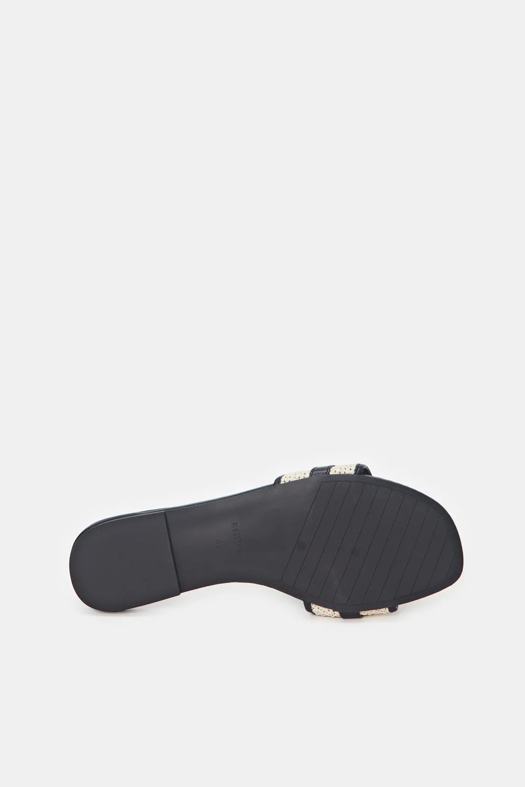 Women Black Raffia Mule