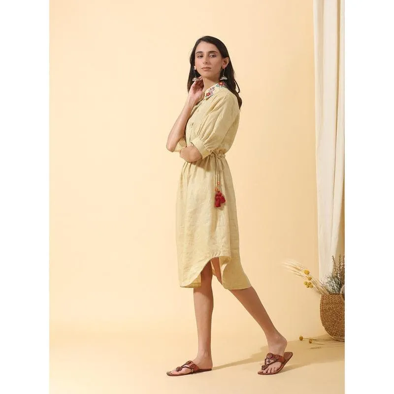 Yellow Floral Colourful Dress