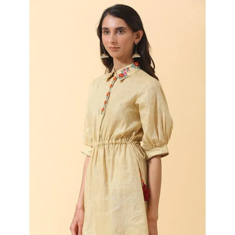 Yellow Floral Colourful Dress